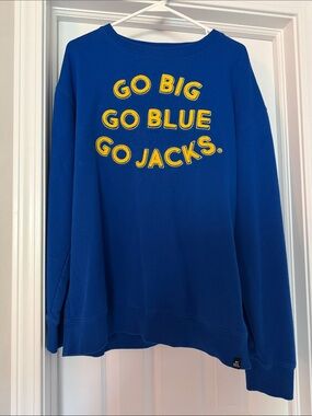 Gameday Social Blue "Go Big Go Blue Go Jacks" Crewneck Sweatshirt